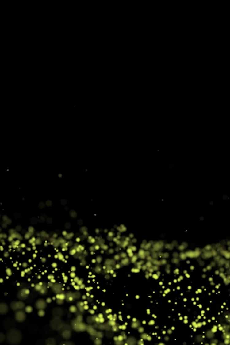 Slide background: Glowing green bubbles floating at the bottom of an unlit liquid.