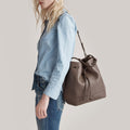 The Large Bucket Backpack - Sample Sale in Technik in Taupe image 6