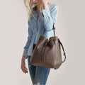 The Large Bucket Backpack - Sample Sale in Technik in Taupe image 7