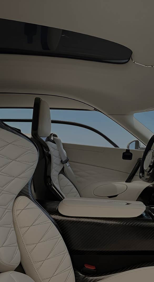 The world’s most powerful four seater meets its most advanced plant-based material.