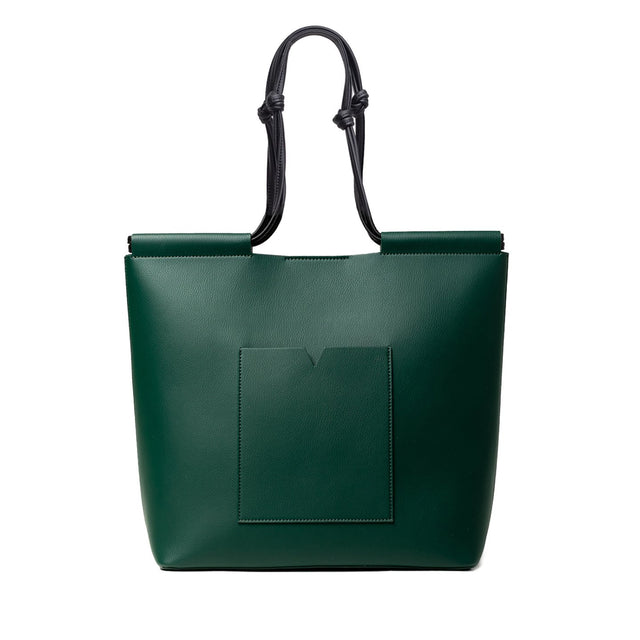 The Market Tote - Technik in Forest Green + Black