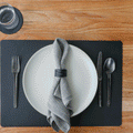 The Placemat Set - Sample Sale in Technik-Leather in Black & White image 2