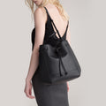 The Large Bucket Backpack in Technik-Leather in Black  image 2