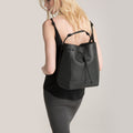 The Large Bucket Backpack in Technik-Leather in Black  image 5