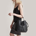 The Large Bucket Backpack in Technik-Leather in Black  image 6