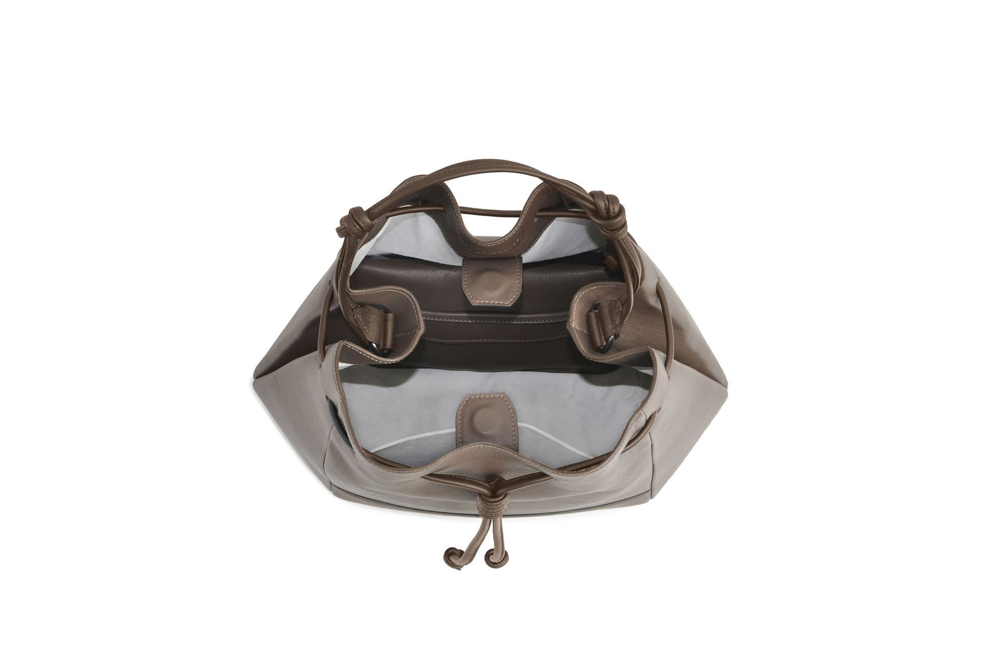 The Large Bucket Backpack in Technik-Leather in Taupe image 4