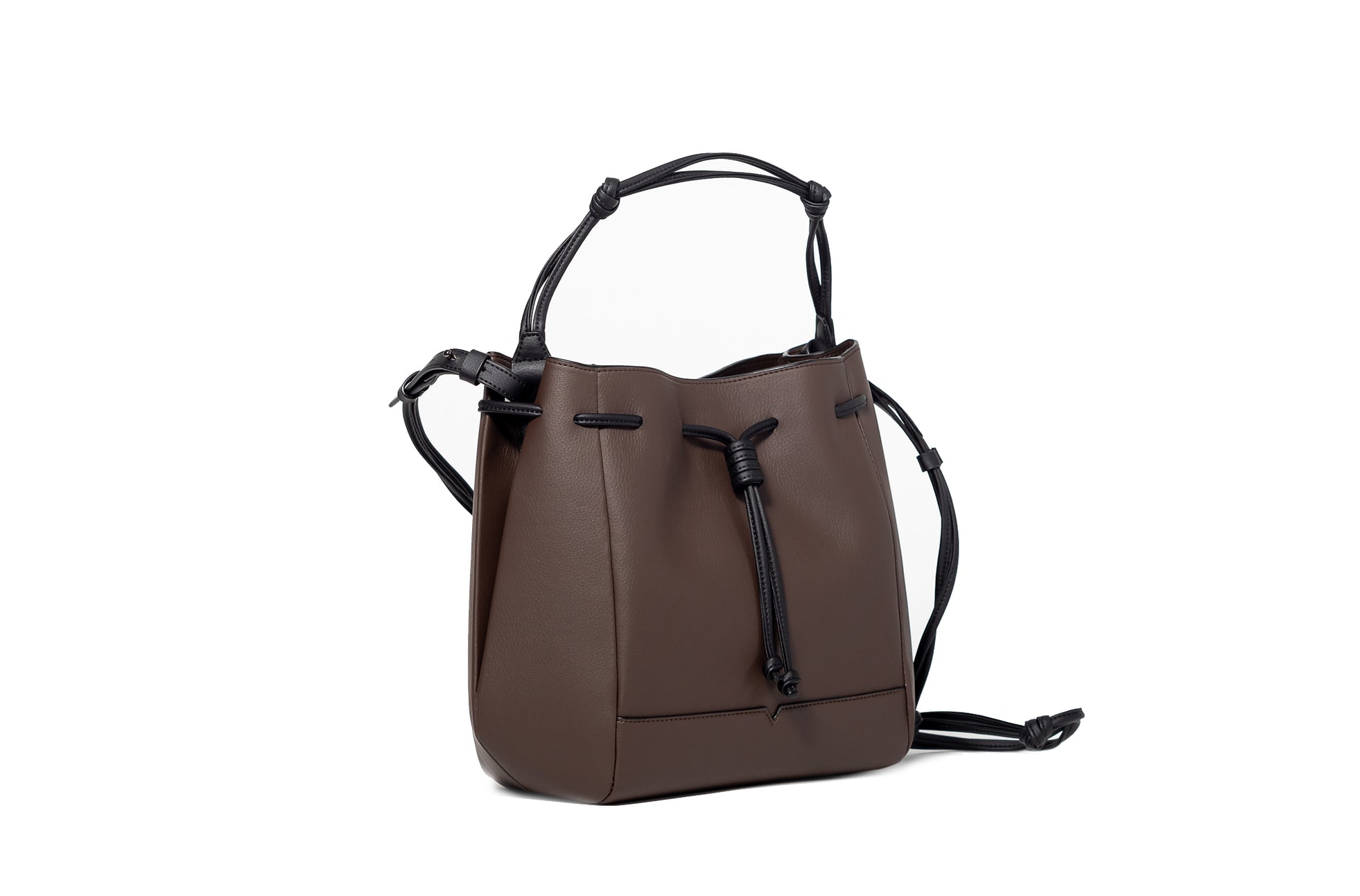 The Bucket Crossbody in Technik-Leather in Taupe & Black  image 2