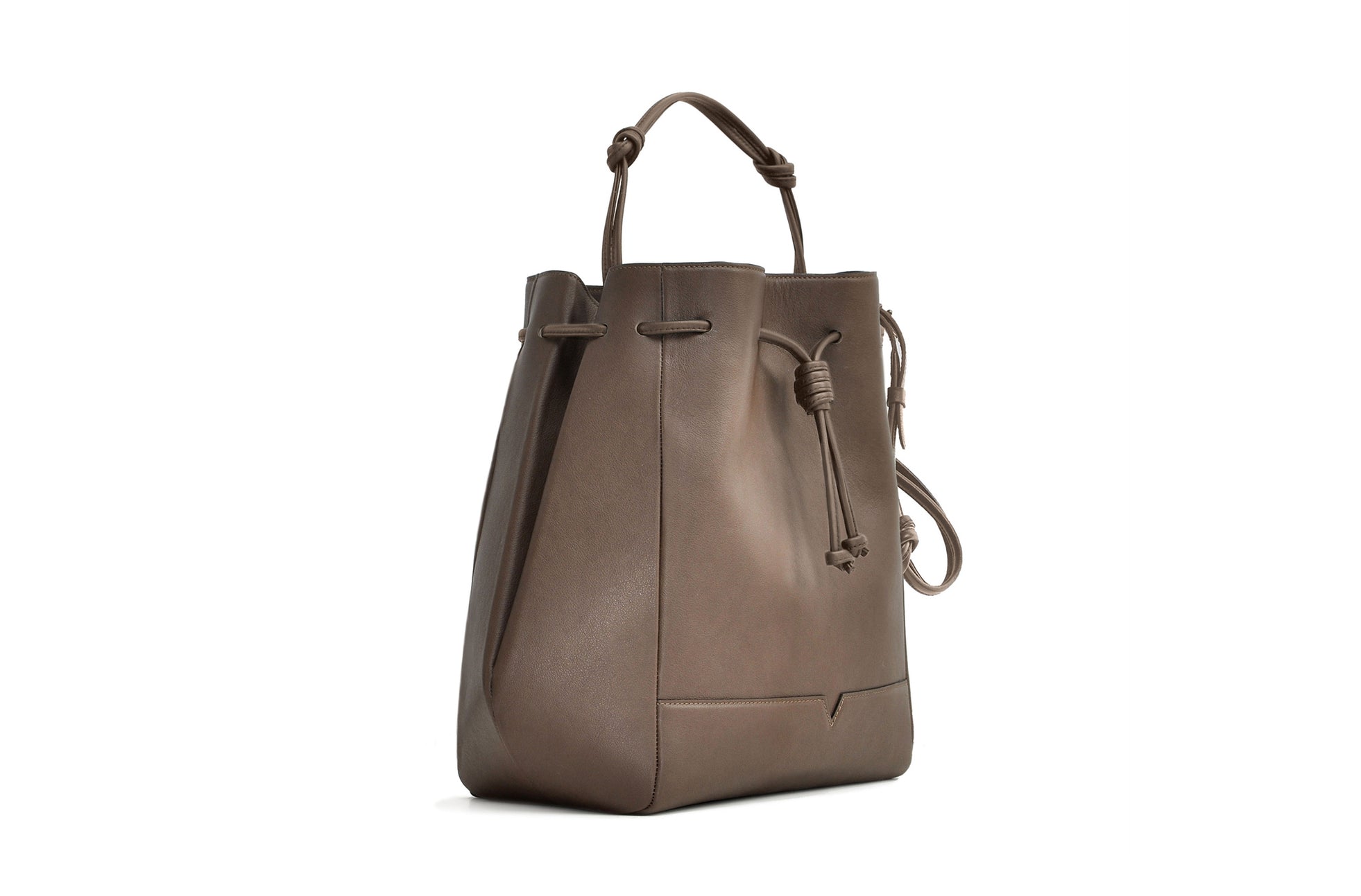 The Large Bucket Backpack in Technik in Taupe image 