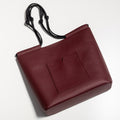 The Market Tote in Technik-Leather in Burgundy and Black image 9