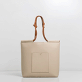 The Market Tote in Technik-Leather in Oat and Caramel image 11