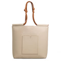 The Market Tote in Technik-Leather in Oat and Caramel image 1