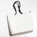 The Market Tote in Technik-Leather in White and Black image 12