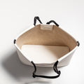 The Market Tote in Technik-Leather in White and Black image 4