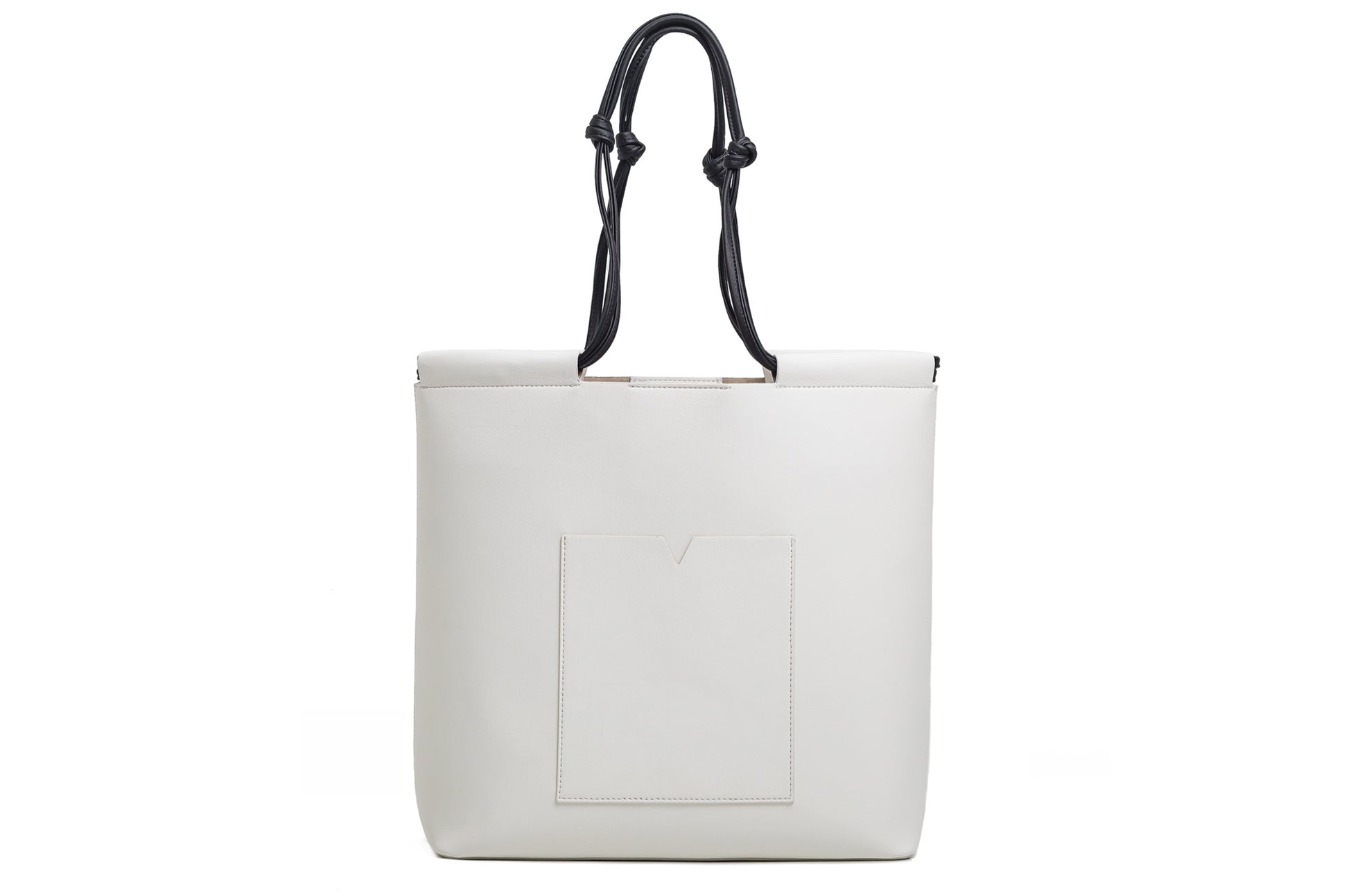 The Market Tote in Technik-Leather in White and Black image 1