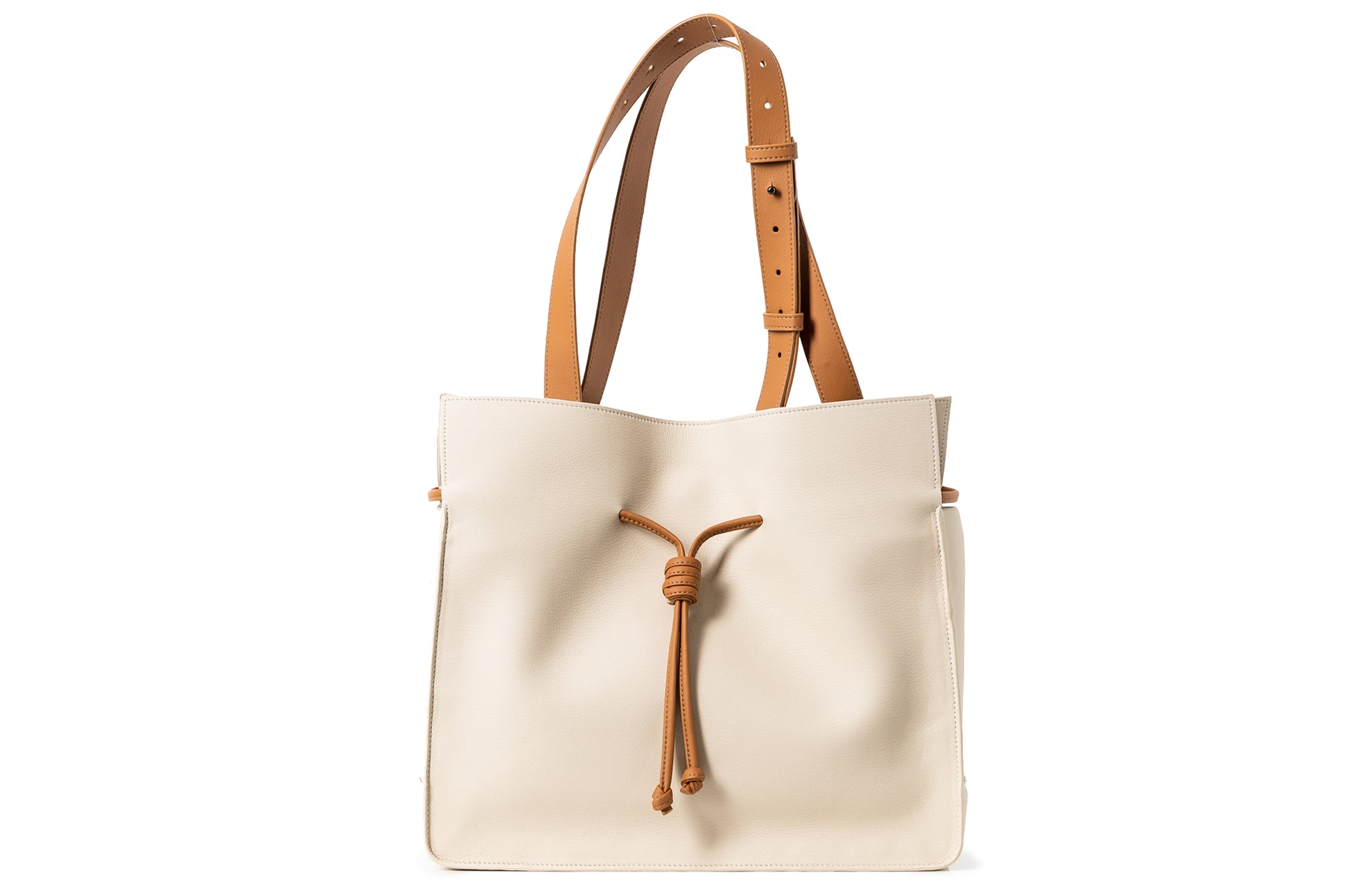 The Medium Shopper in Technik-Leather in Oat and Caramel image 1