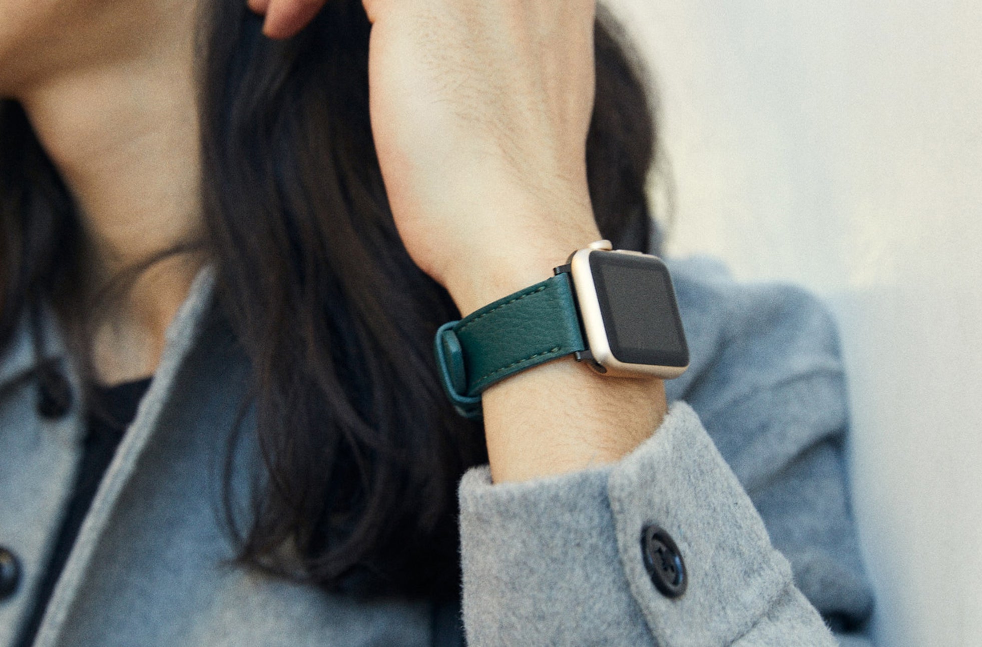 The 24mm Watch Band - Sample Sale in Technik-Leather 2.0 in Forest Green image 2