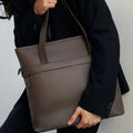 The Zipper Tote in Technik-Leather in Taupe image 2