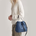 The Bucket Crossbody - Sample Sale in Technik in Denim and Black  image 4