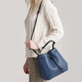 The Bucket Crossbody - Sample Sale in Technik in Denim and Black  image 2