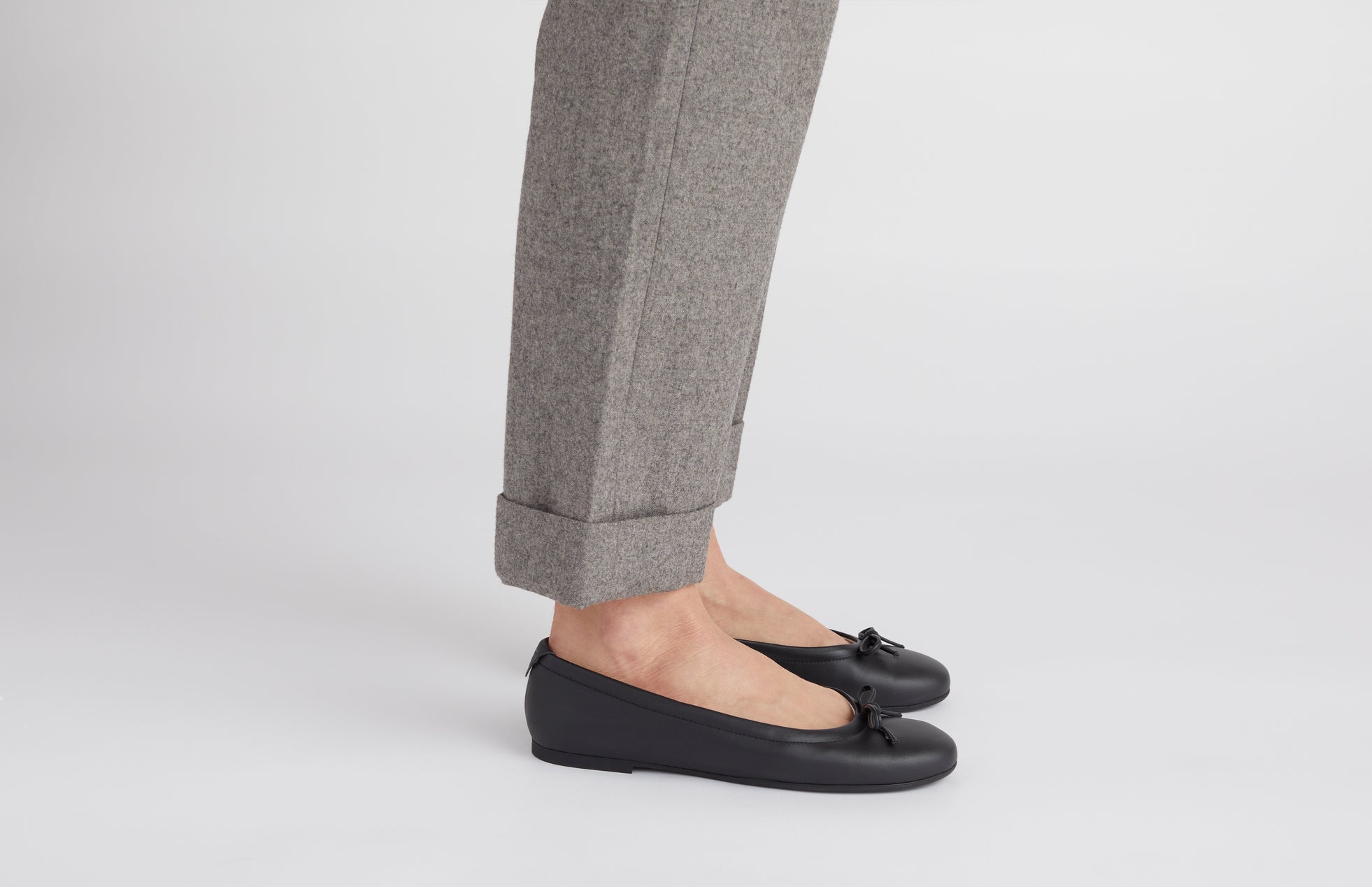 The Ballet Flat in Banbū Leather in Black image 3