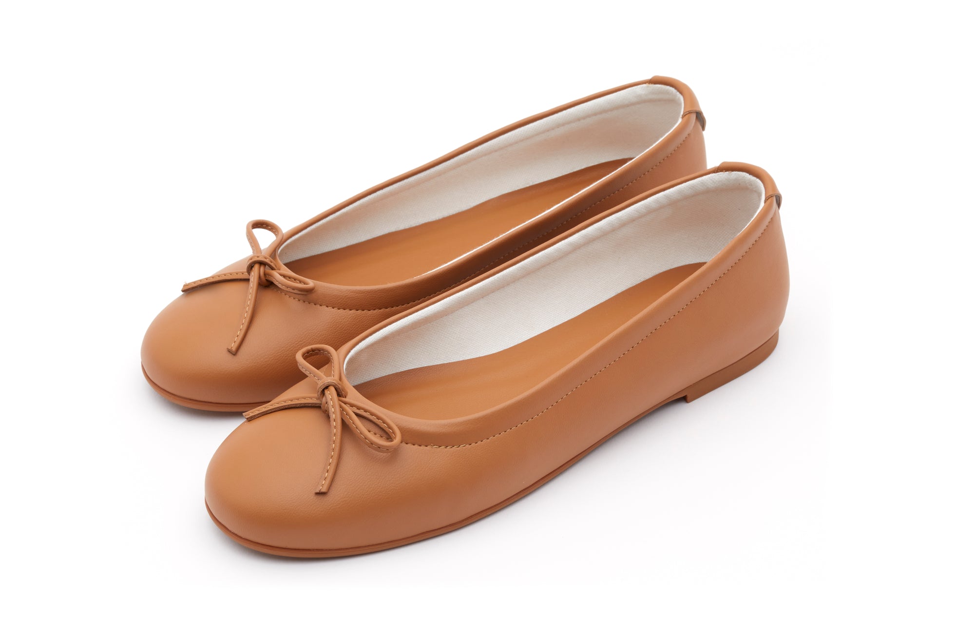 The Ballet Flat in Banbū Leather in Caramel image 1