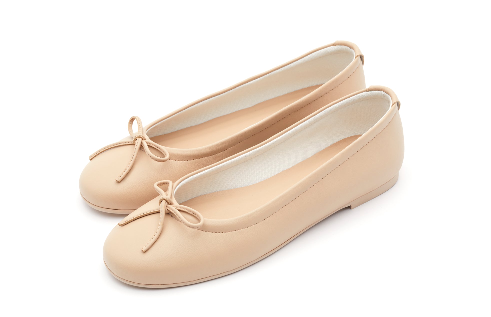 The Ballet Flat in Banbū Leather in Latte image 1