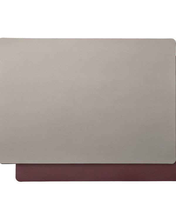 The Placemat Set - Technik-Leather in Stone & Burgundy