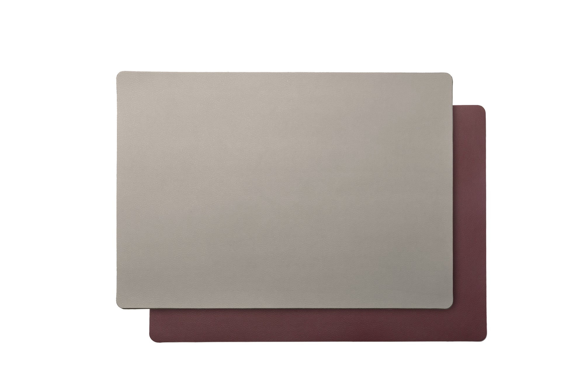The Placemat Set - Sample Sale in Technik-Leather in Stone & Burgundy image 1