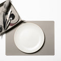 The Placemat Set - Sample Sale in Technik-Leather in Stone & Burgundy image 3