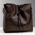 The Large Shopper in Technik-Leather in Taupe + Black image 5