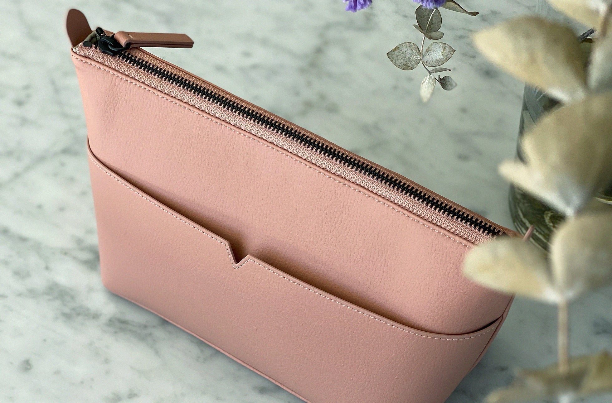 The Catch-All Pouch in Technik in Blush image 2