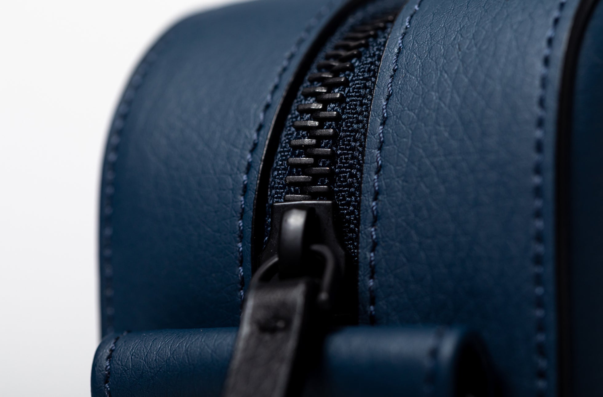 Denim Blue Triple Zip Italian Leather Crossbody Camera Bag