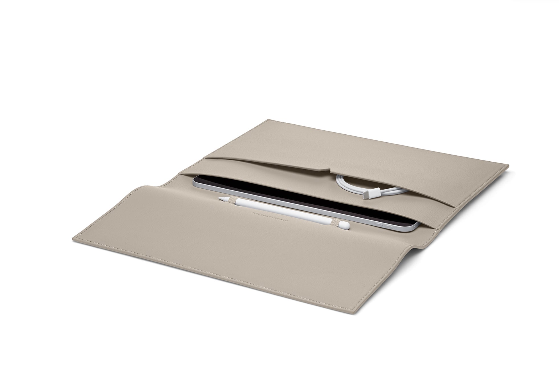 The iPad Portfolio 12.9-inch in Technik-Leather in Stone image 3